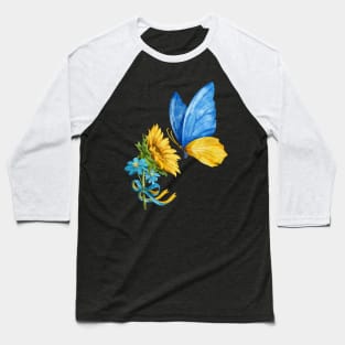 Make Peace Butterfly Sunflower Gift Baseball T-Shirt